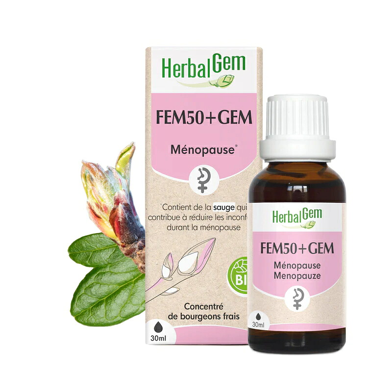 ハーバルジェム フェム50+宝玉 BIO 30ml メノテック フェムケア 閉経期世話をする 亭主もちのヘルスケア メノポーズ ジェムレメディ 雑ぜ合わせる チンキ FEM50+GEM【定め事インポート品】
