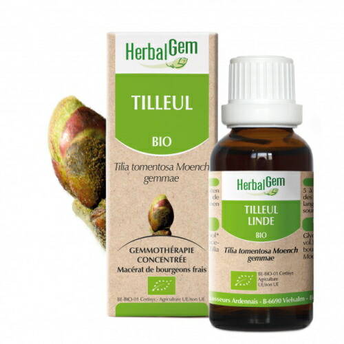 菩提樹天然木 BIO 万物の霊長用 ハーバルジェム 30ml 伸び伸びする 安眠受け支える 有機 リンデン天然木 芽生え抽出エキス ギンヨウボダイジュ Linden-tree TILLEUL【置き目インポート品】
