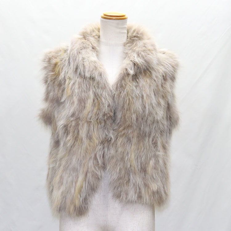 楽天市場】ブルーフォックス 編み込み ファー ベスト 送料無料