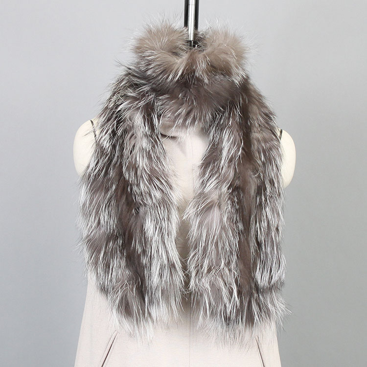 楽天市場】シルバーフォックス ファー マフラー ナチュラルカラー 送料