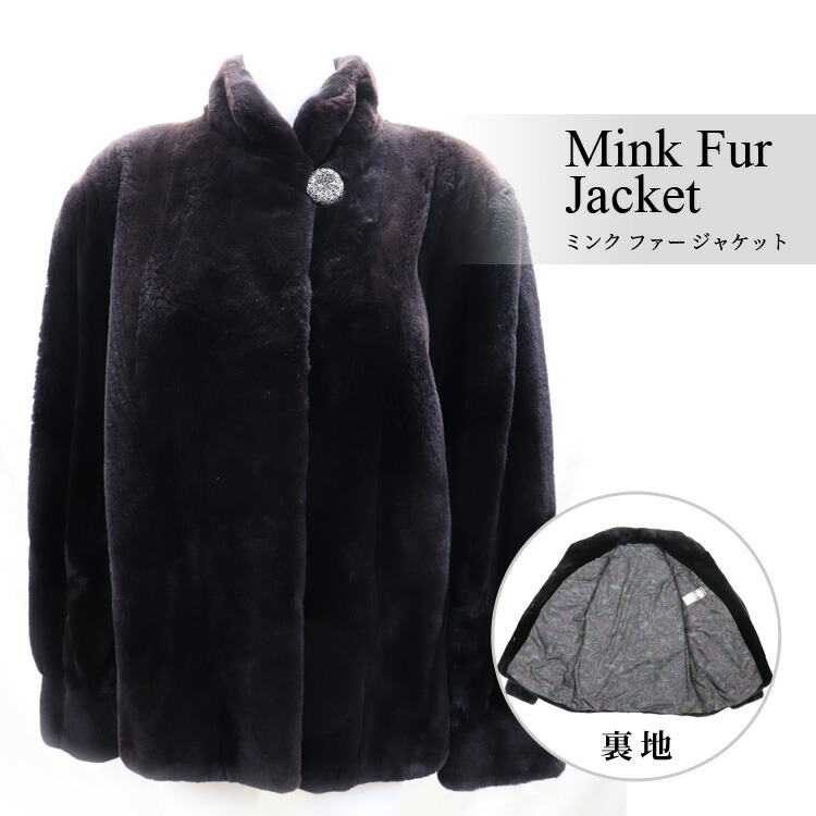 楽天市場】ミンク ファー コート ブラック 肩パッド入り 13号
