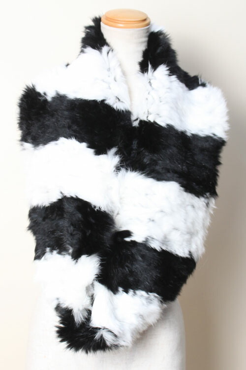 ウサギ 毛皮 スヌード えり巻き ネックウォーマー ストライプ レディース 手土産 供 Marchesoni Com Br