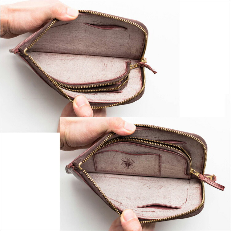 Trois Clefs ジッパーロングウォレット ワックスレザー 本革 イタリア トワクレ 長財布