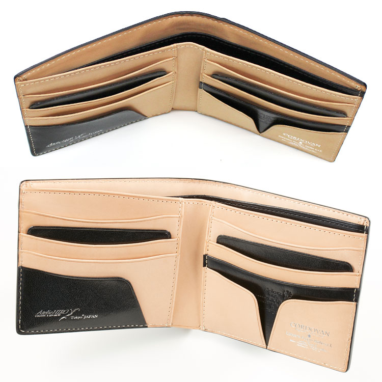 コードバン 二つ折り財布 レザー 日本製 メンズ 本革 小さい ユニセックス 財布 レディース コンパクト 馬革