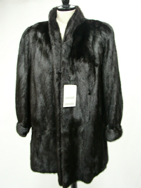 楽天市場】ミンク ファー コート ブラック 肩パッド入り 13号