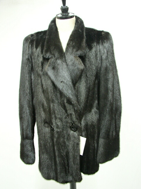 楽天市場】ミンク ファー コート ブラック 肩パッド入り 13号