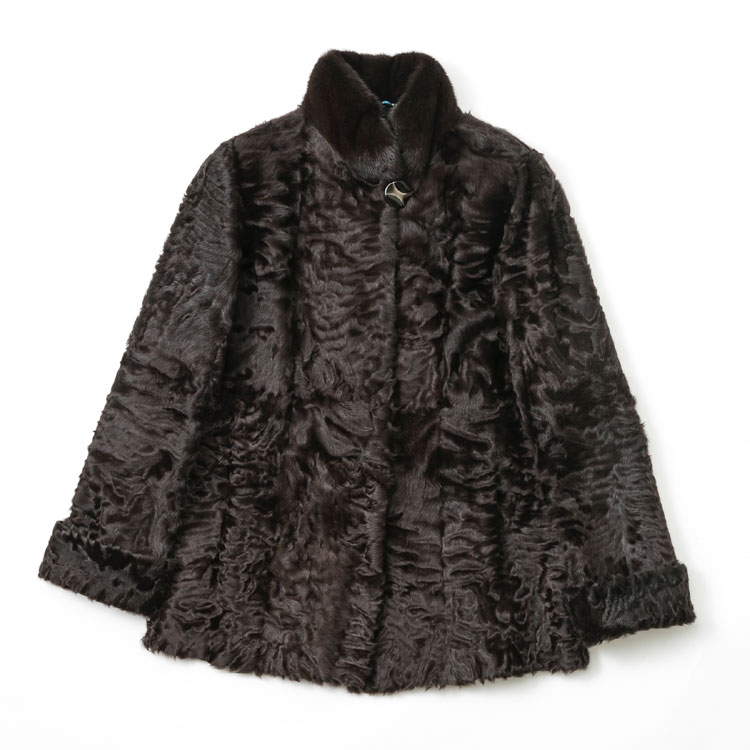 楽天市場】【40%offクーポン】カラクルラム ロングコート ブラック