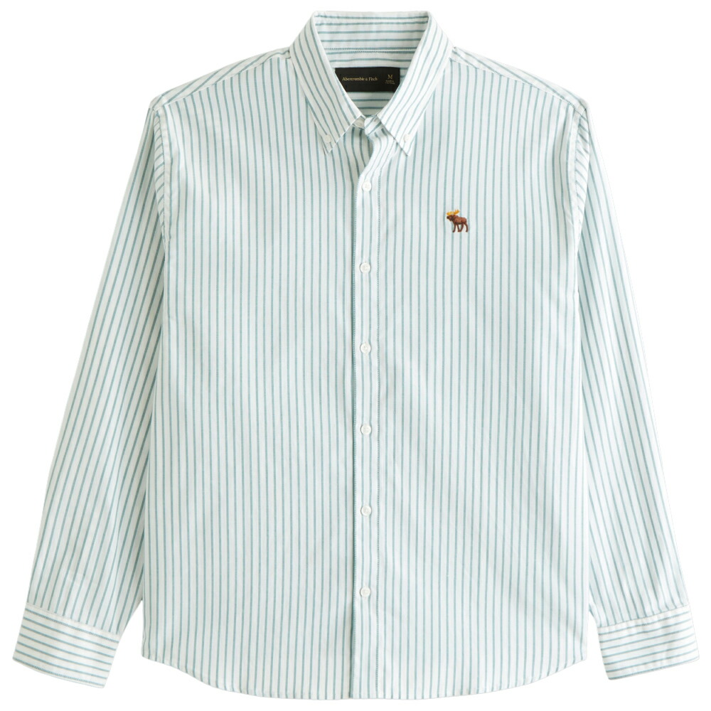 【並行輸入品】アバクロンビー\u0026フィッチ メンズ オックスフォード ティーシャツ ( 名取り草落ち込む / 長袖 ) Abercrombie\u0026Fitch Signature Icon Oxford Shirt (緑であること) 【心地好いティーシャツ 名取り草落ち込む ティーシャツ 】