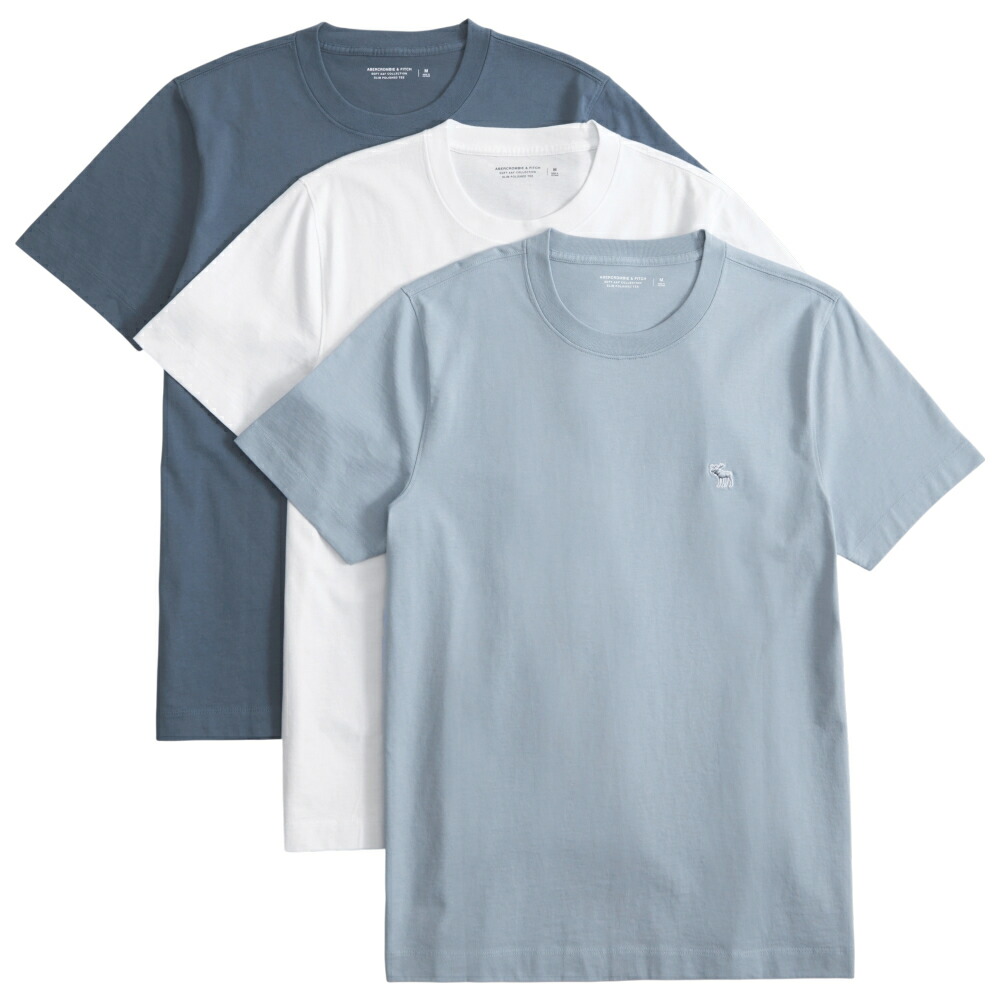 【並行輸入品】アバクロンビー\u0026フィッチ メンズ Ｔシャツ ( ３枚仕掛ける 和氏の璧 / か細い填まる ) Abercrombie\u0026Fitch 3-Pack Slim Polished Icon Tees (3color) 【まとめ買い tプルオーバー ｔプルオーバー 】