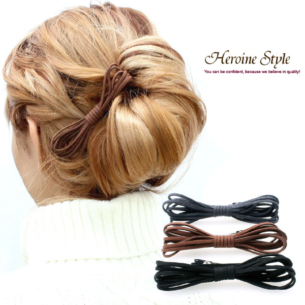 Heroinestyle Barrette Ribbon Suede Like Fake Leather Loop Ribbon