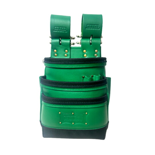 楽天市場】KNICKS ニックス KNS-201BA ヌメ革2段建築用腰袋 緑 : HerosLair