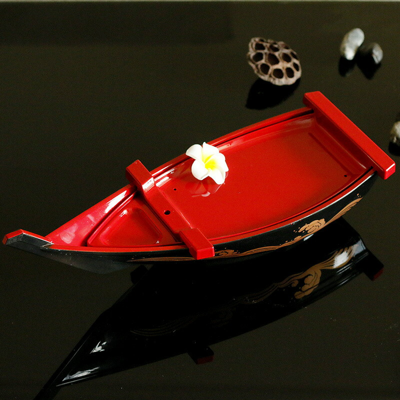 舟盛り 和食器の和心: 白木川舟(H-105) (W41107) - 舟盛りの器・料理舟