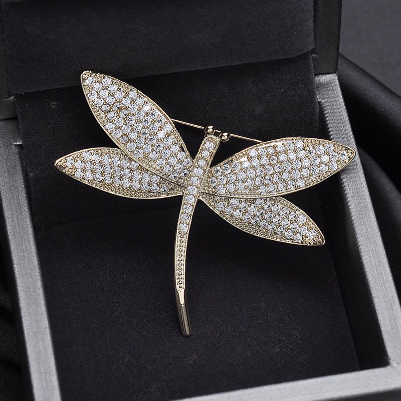 楽天市場】トンボのブローチ キラキラ CZダイヤモンド パヴェ