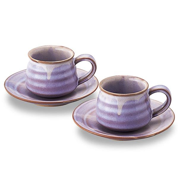 楽天市場】萩焼・紫コーヒー・カップ＆ソーサー : 萩焼工房 土和窯