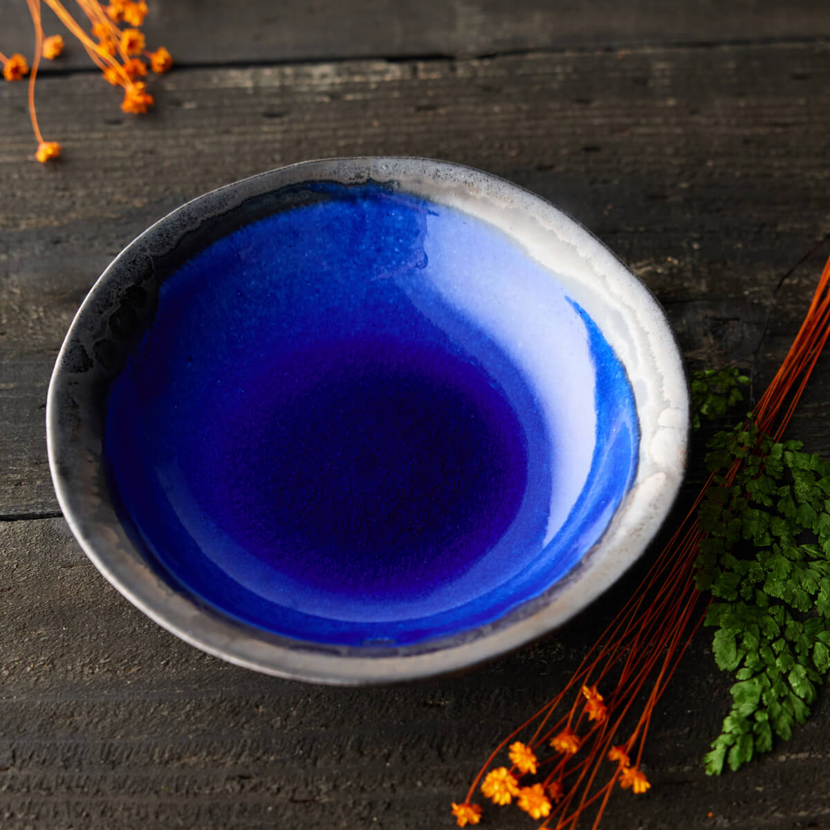 楽天市場】中深皿(20cm) 青 ブルー 深皿 信楽四季彩陶-小暑 夏の宵/な