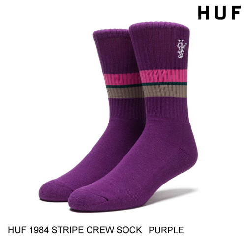 HUF Mens 1984 Stripe Crew Sock