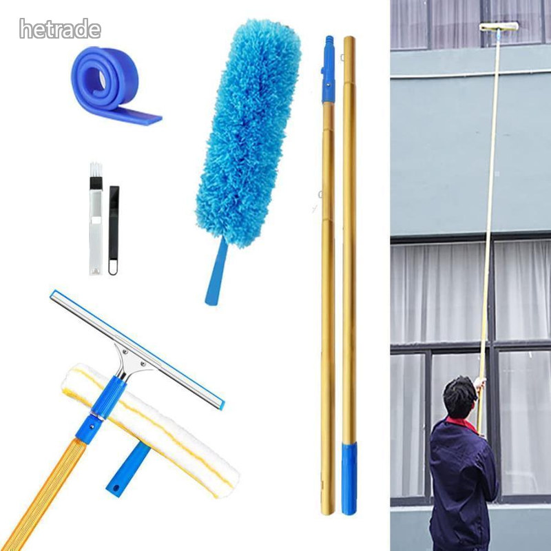 硝子 長さ3.5~12.5ｍ 超ロング極点 大掃き出す仕掛ける 窓掃き出す 高さ 御役目用 モップ ロング ワイパ 窓拭き ガ 毛はらい 掃き出す