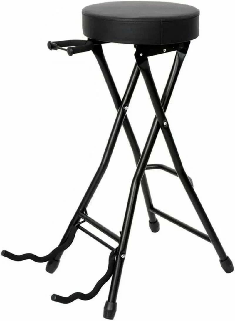 ギター椅子 ギタースタンドチェア 椅子 折りたたみ ギター立て 楽器スツール ギター弾き語りチェア ギターパイプ椅子 ギタースタンド練
