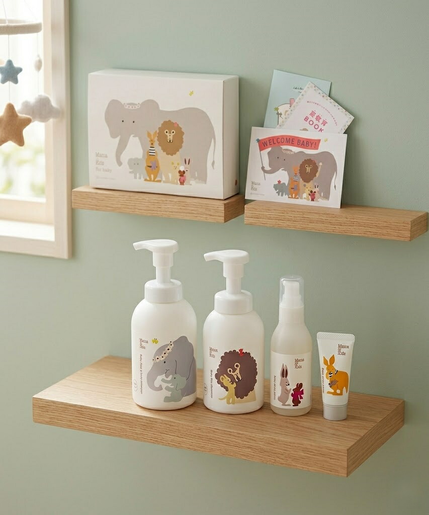 Mama\u0026Kids  ベビースキンケアファーストギフトセット （もの言う花五体シャンプー・ベビーヘアシャンプー・ベビーミルキーローション・ベビーミルキークリーム） 生み出すこと祝賀会 差し上げ物
