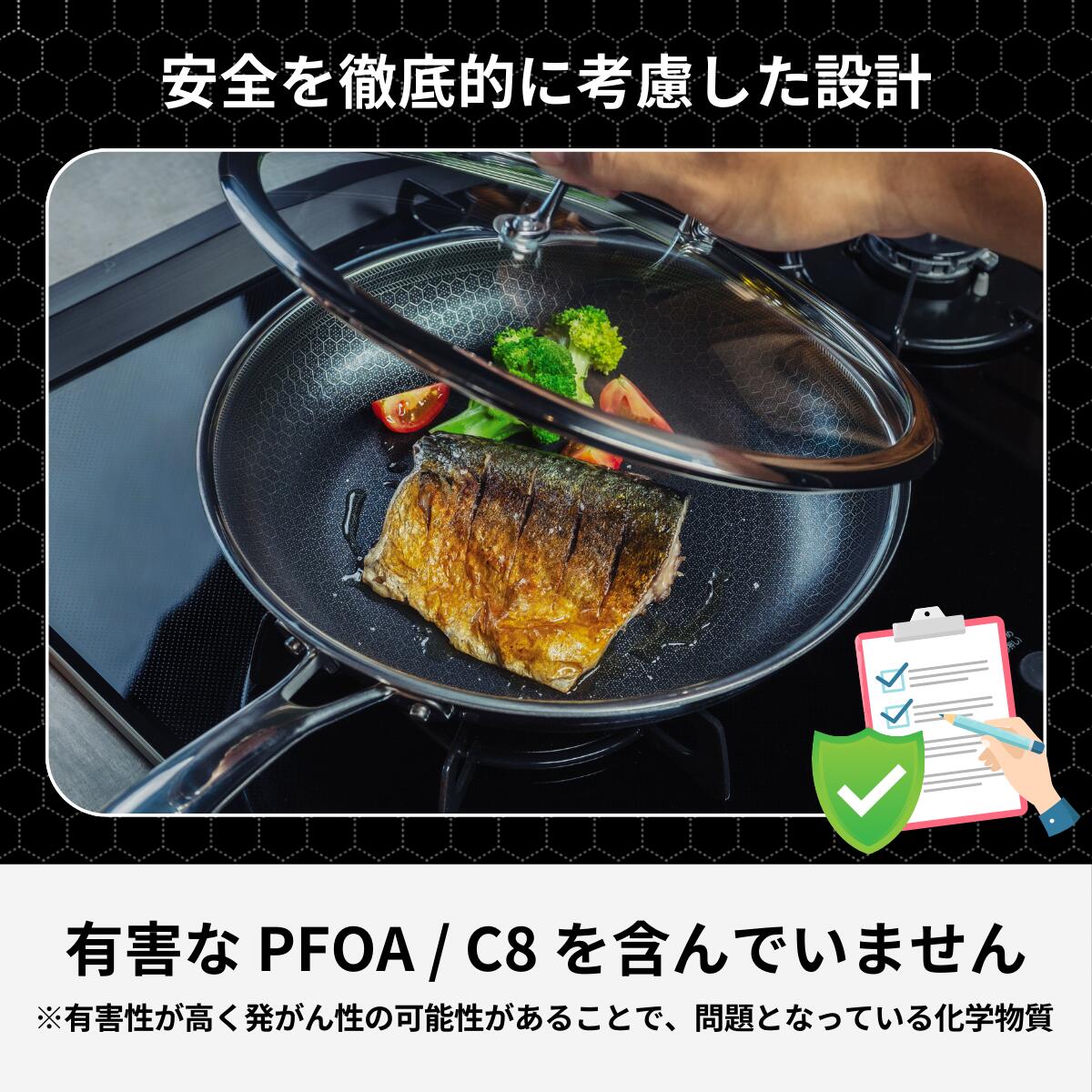 期間限定 P10倍】HexClad 公式 ハイブリッド フライパン 20cm 蓋付き