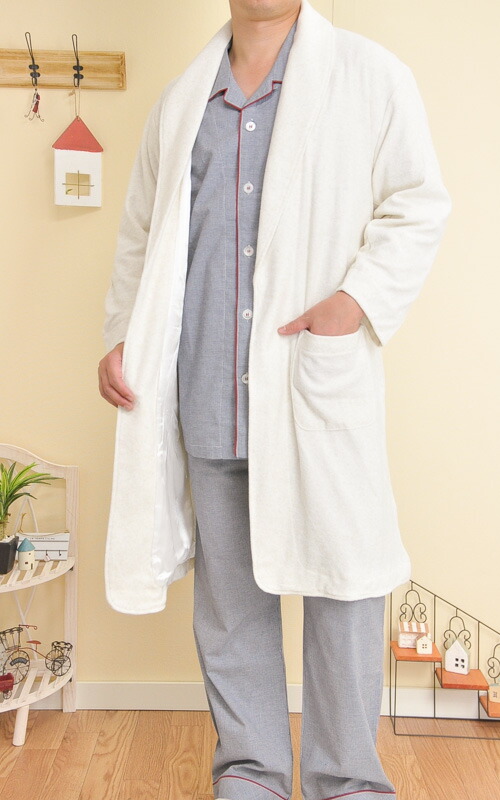 楽天市場 中間素材のパイル地を使用 入院等で便利な裏地付きパイル地ガウン 春 秋向き素材 男性用 女性用 入院準備 ローブ ギフト 送料無料 父の日 母の日 敬老の日 ルームウェア 部屋着の時間