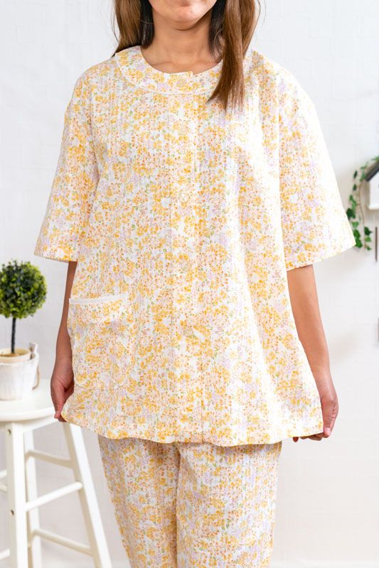 楽天市場 日本製 母の日ギフト 敬老の日ギフト 肌に優しい綿100 パジャマ レディース 夏 五分袖 前開き 涼しい生地を使用 初夏 夏向き商品 女性 ナイトウェア ルームウェア 入院準備 Sサイズ あり 部屋着の時間