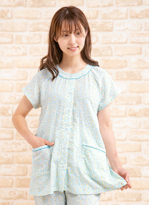 パジャマ レディース 前開き 半袖 8分パンツ 夏 綿100%サラサラした夏用ダブルガーゼ生地 ナイトウェア ルームウェア 入院準備 母の日あり