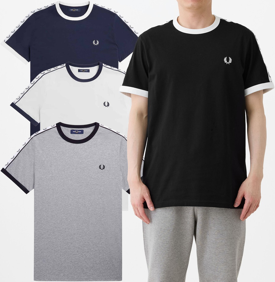 フレッドペリー ティーシャツ Fredperry M4620 Taped Ringer T-Shirt Fred Perry フレッド ペリー テープドリンガー メンズ レディース 男女兼用 父の日 差し上げ物 差し上げ物