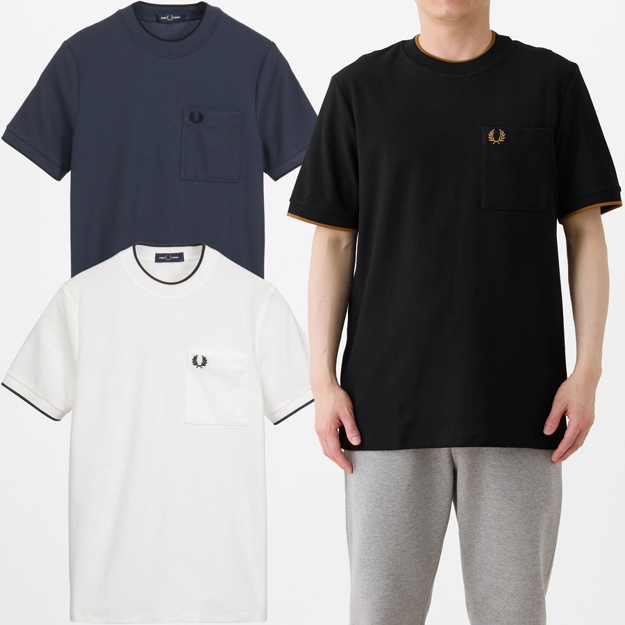 フレッドペリー Tシャツ Fredperry M2395 Pocket Detail Pique Tshirt Fred Perry フレッド ペリー ポケットディテールピケ 鹿の子 メンズ レディース 男女兼用 母の日 ギフト プレゼント
