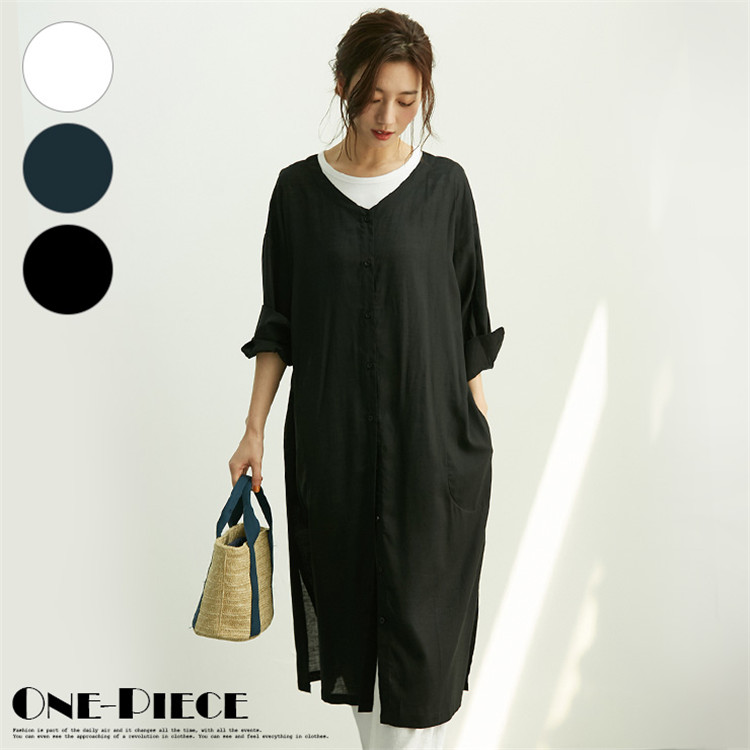 楽天市場 即納 シャツワンピース シャツ ワンピース ワンピース ロングシャツ シャツワンピ ロングワンピース ロングワンピ レディース ロングシャツ ワンピース はおり 羽織り カーディガン ガウン シンプル 前開き 無地 シンプル レイヤード 重ね着 チュニック エアコン
