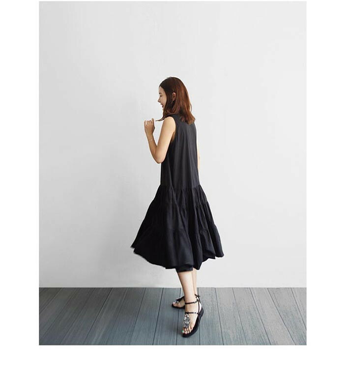 楽天市場 送料無料 ワンピース ロングワンピース 夏ワンピース レディース ミモレワンピ リゾートワンピ ベストワンピース ナチュラル カジュアル 袖なし ゆったり 体型カバー 夏 黒 通勤 普段着 大人 可愛い Soomoo