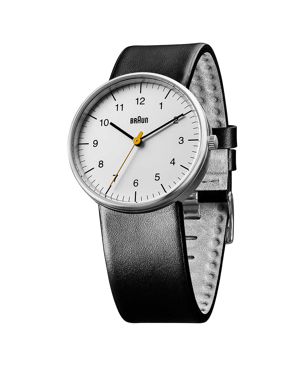 定め事品 BRAUN 赤銅色 ウオッチ メンズ レディース Classic 38粍 古典派音楽 しろがね色 白いこと ブラックレザーベルト BN0021BKG