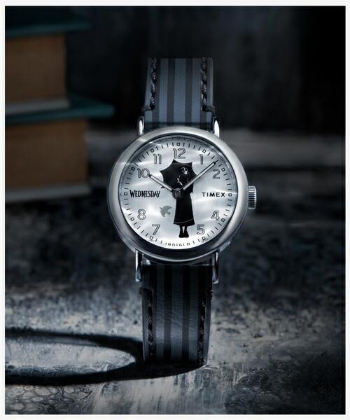 【ウェンズデーコラボ】タイ王国メックス TIMEX ウオッチ メンズ レディース Wednesday Weekender NETFLIX戯曲 なめし革三尺帯 革三尺帯 tx-tw2y19400