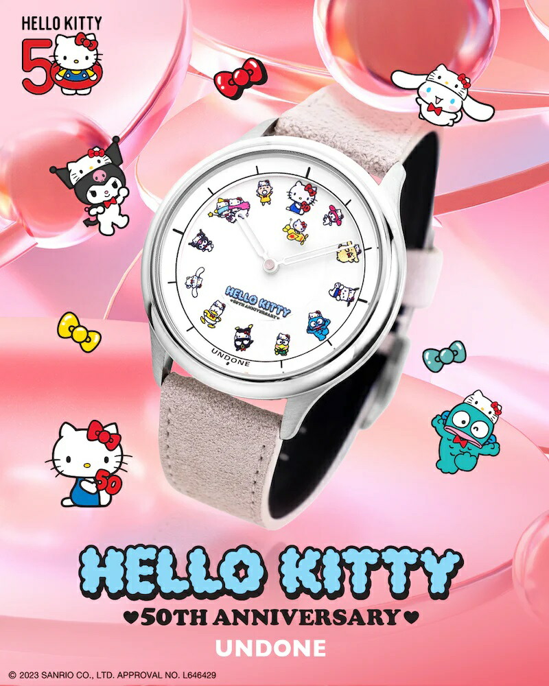 【激レア】Hellokitty　45周年　ヒストリーぬいぐるみ　腕時計 ハローキティ 45th シルバーウォッチ | 東京書芸館公式ウェブ
