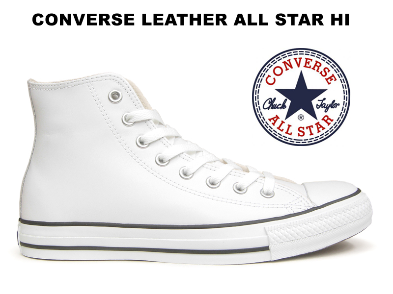 converse all star hi leather white