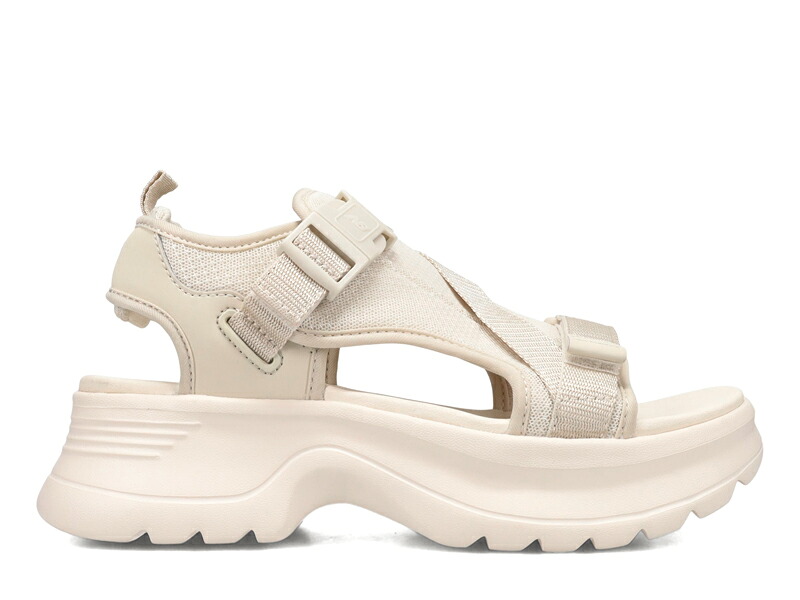 【2026春夏新作】厚底 サンダル ニューバランス レディース 258 オフホワイト 白 スニーカー NEW BALANCE W258 8TT V2 B LINEN with OLIVINE