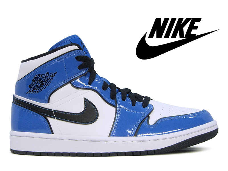 楽天市場 残り27 0センチ Nike Air Jordan 1 Mid Signal Blue White Blackナイキ エアジョーダン1 ミドルカット シグナルブルー ホワイト ブラック青白黒 スニーカー ハイカット メンズ Hi Fine