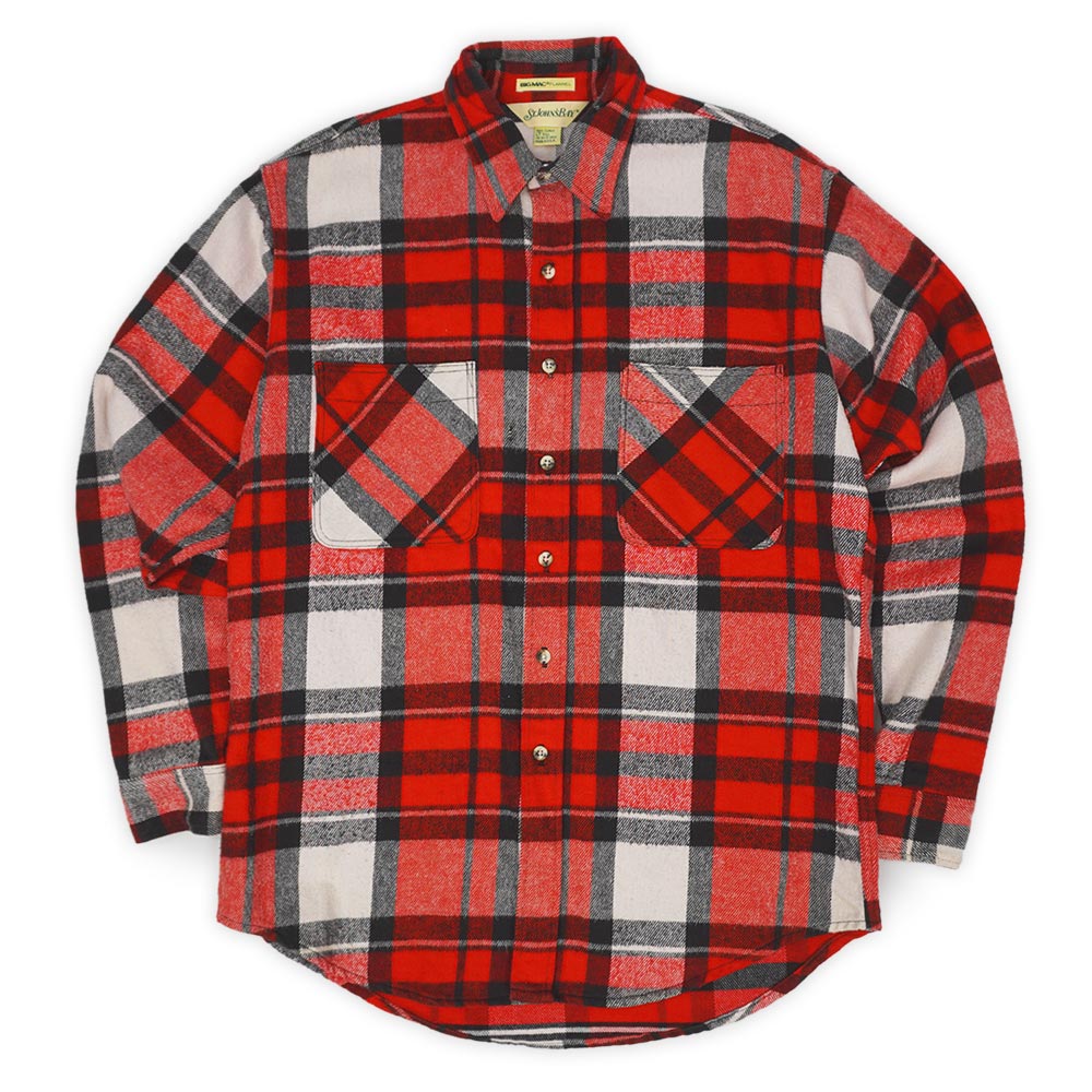 セントジョンズベイ ST JOHN\u0027S BAY 90s 90年月日 ヘビーネルシャツ BIG MAC FLANNEL ビッグマック MADE IN USA 亜米利加製 ヴィンテージ 古着 メンズ 赤系 読み合わせる柄 L-TALL【中古】