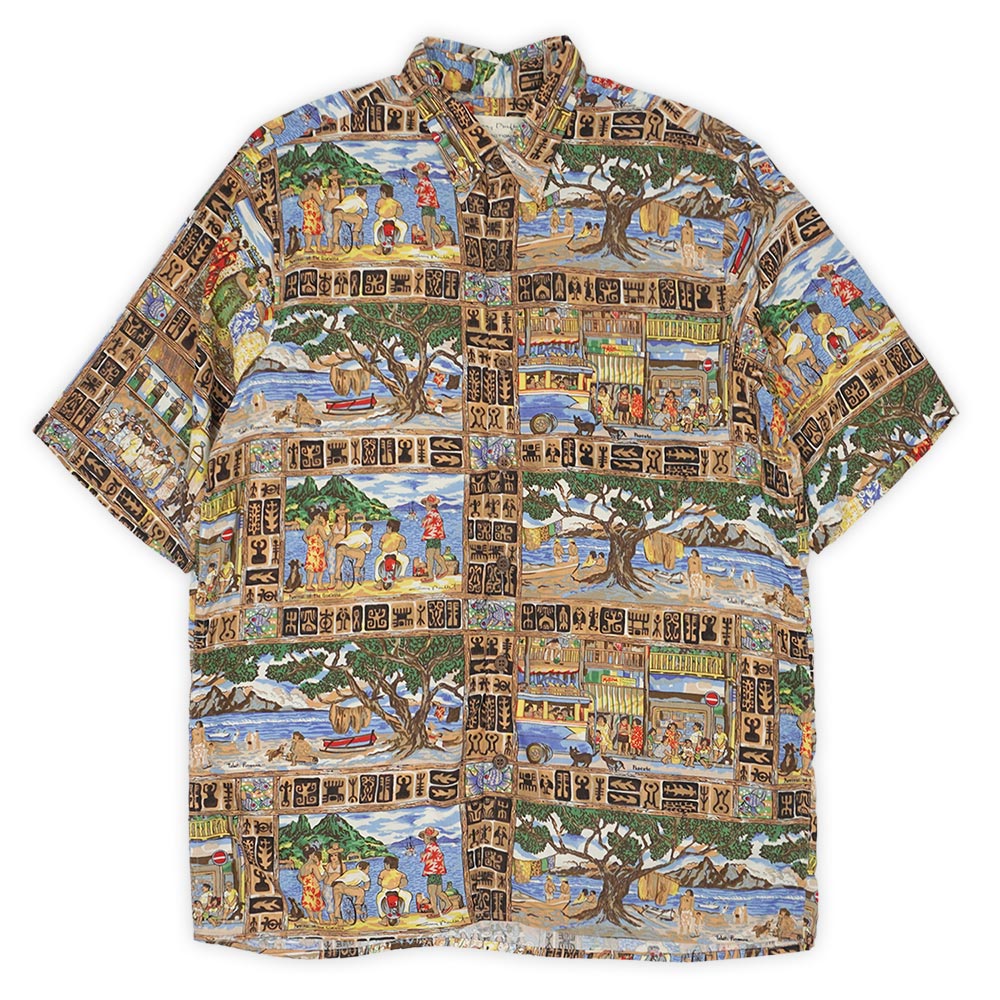 reyn spooner ハワイ製 90s OLD 総柄 アロハ シャツ 長袖 tops-29685-d_1.jpg