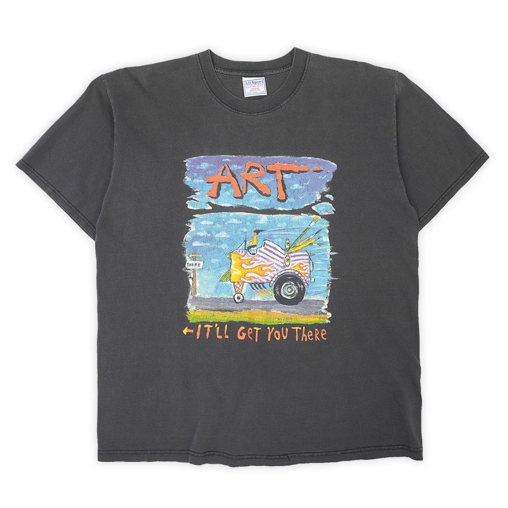 フレッドバブ Fred Babb 90s アートTシャツ IT'LL Get There ART All Sport MADE IN USA ヴィンテージ アメリカ製 古着 メンズ Tシャツ フェードブラック 墨黒 L【中古】|Hi-smile