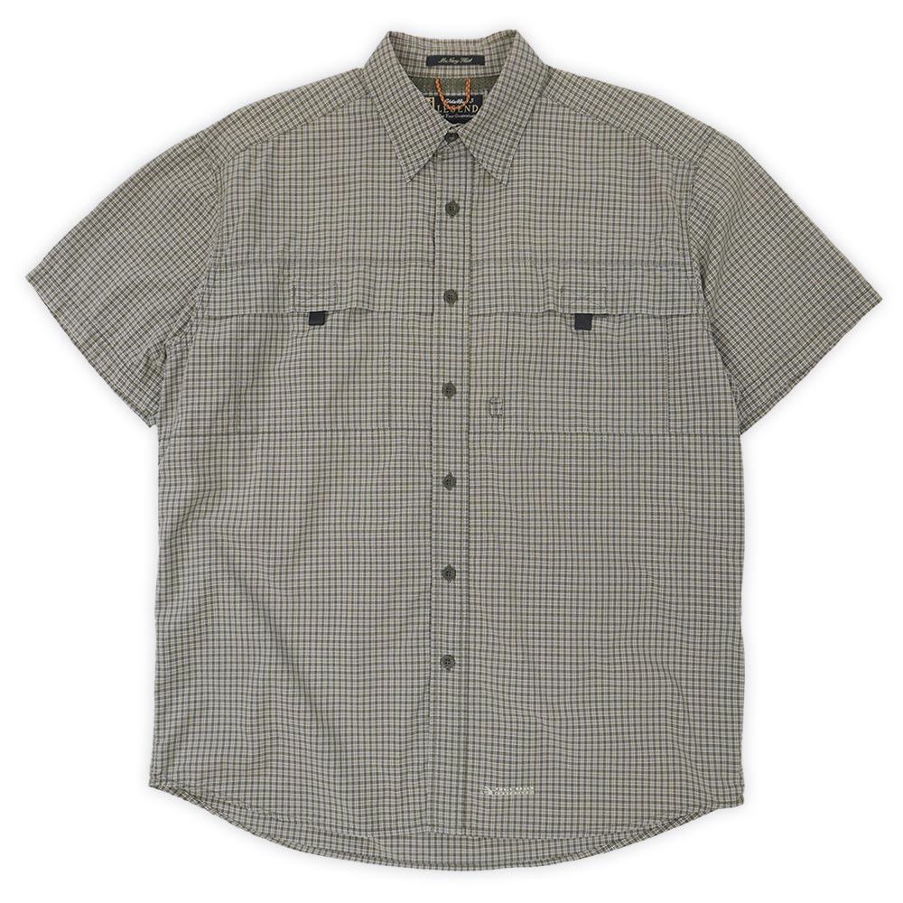 エディーバウアー Eddie Bauer 00s 2000年月日 LEGEND 活動の領域ティーシャツ 魚釣り アウトドア 半袖 旧下げ札 USA ヴィンテージ 亜米利加 古着 メンズ ティーシャツ オリーブ系 読み合わせる柄 M【中古】