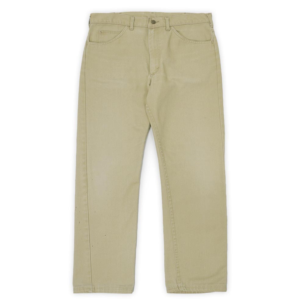 ロバート・エドワード・リー Lee 80s 80年月日 200-1822 ツイルパンツ MADE IN USA 亜米利加製 引っ切り無い ヴィンテージ 古着 骨董品 メンズ ズボン ズボン下 ベージュ モカ W36 L32【中古】