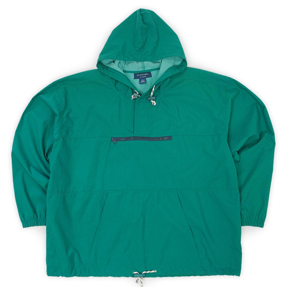 ガント RUGGER by GANT 美品 90s 90年代 ナイロンアノラック パーカー フーディー 無地 珍品 USA ヴィンテージ アメリカ 古着 メンズ コート ジャケット グリーン / 緑 L【中古】|Hi-smile