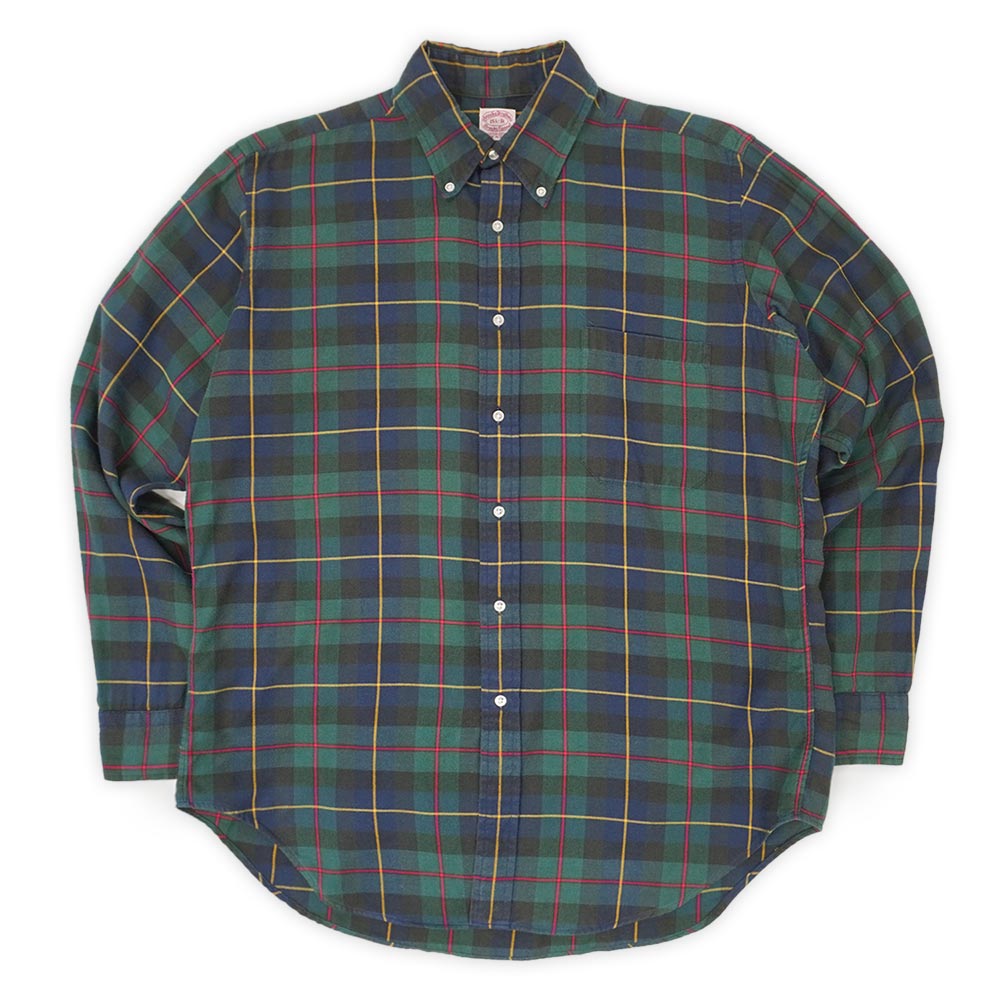 ブルックスブラザーズ Brooks Brothers 80s 80日にち ボタンダウンシャツ BD MADE IN USA 亜米利加製 綿ネル ヴィンテージ 古着 メンズ プルオーバー 緑であること系 15 1/2【中古】 トップス-カジュアルシャツ