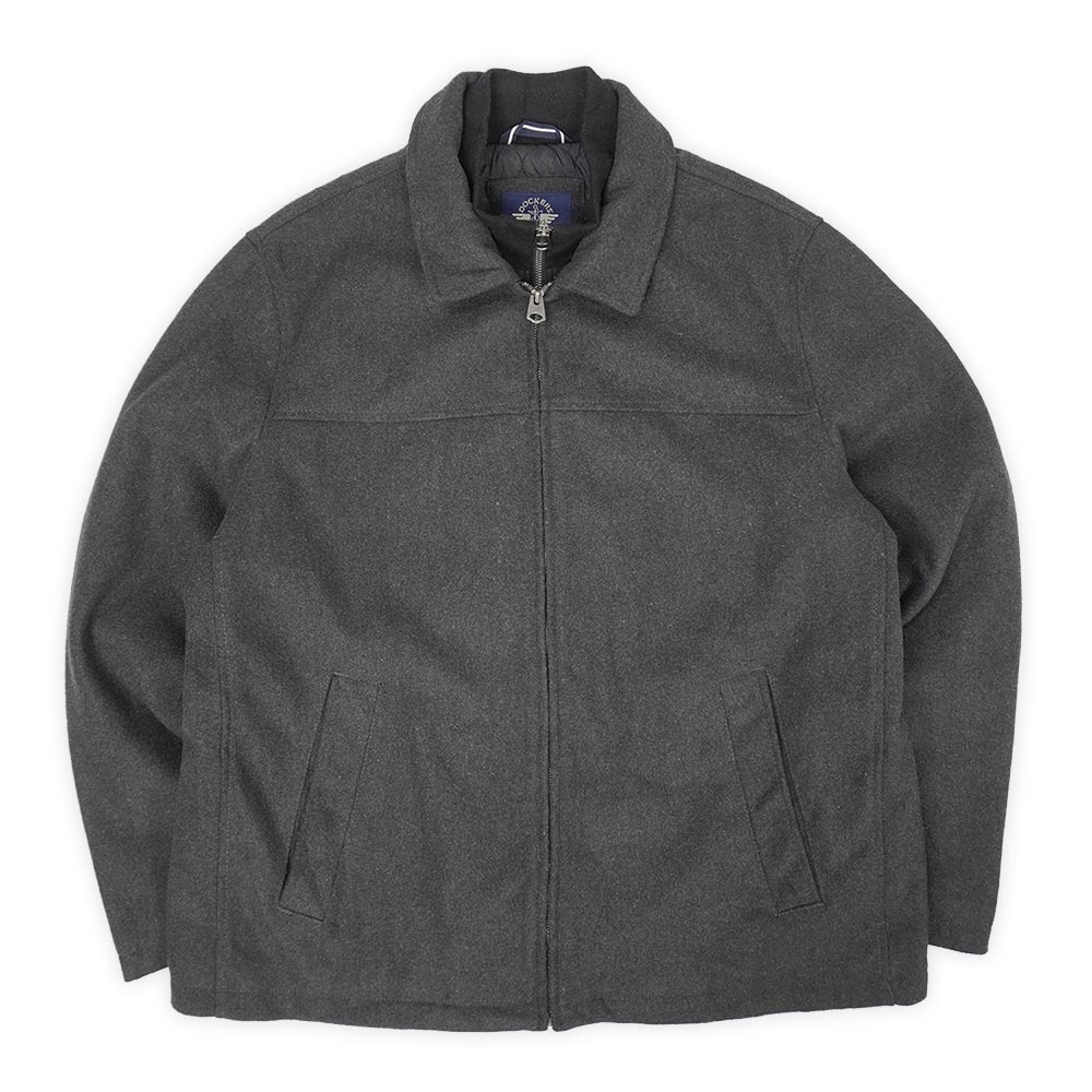 ドッカーズ DOCKERS 00s 2000年代 Y2K フェイクレイヤード ウールジャケット ブルゾン 中綿 USA ヴィンテージ アメリカ 古着 メンズ コート・ジャケット チャコールグレー XL【中古】|Hi-smile