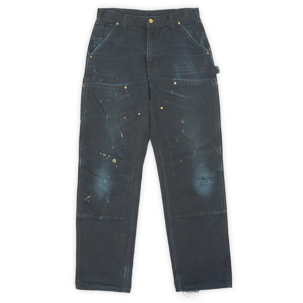 【Carhartt】ダブルニー W36xL30 フェードブラック ヴィンテージ 00s Carhartt ダブルニー ダックペインターパンツ 