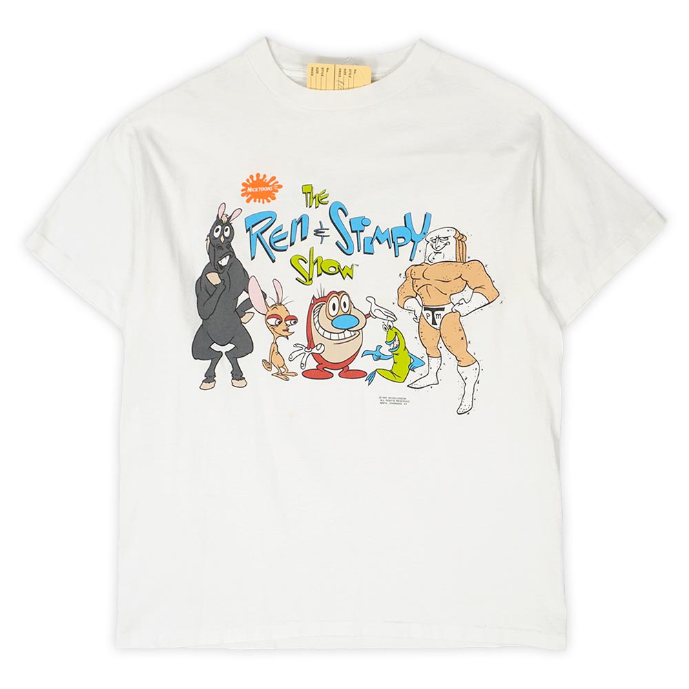 レンとスティンピー The Ren and Stimpy Show 90s 90年代 キャラクタープリントTシャツ Change's アニメ MADE IN USA アメリカ製 ヴィンテージ 古着 ホワイト / 白 L【中古】|Hi-smile