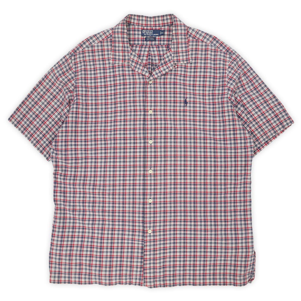 L ポロラルフローレン CALDWELL コールドウェル 開襟シャツ コットン クリックポスト198円も可】(USED) Polo Ralphlauren ポロラルフ