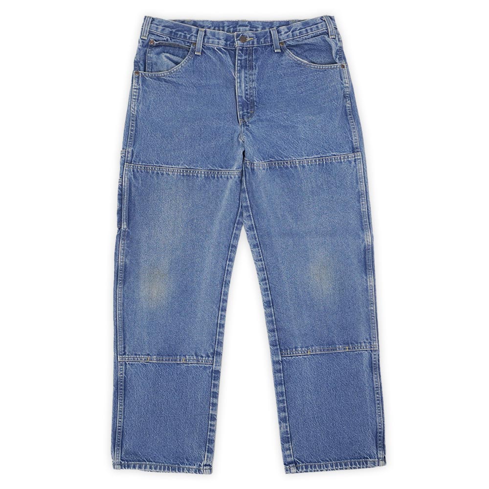ディッキーズ Dickies 00s 2000年代 ダブルニー デニムペインターパンツ フェード USA ヴィンテージ アメリカ 古着 メンズ ズボン パンツ ブルー W36 L32【中古】