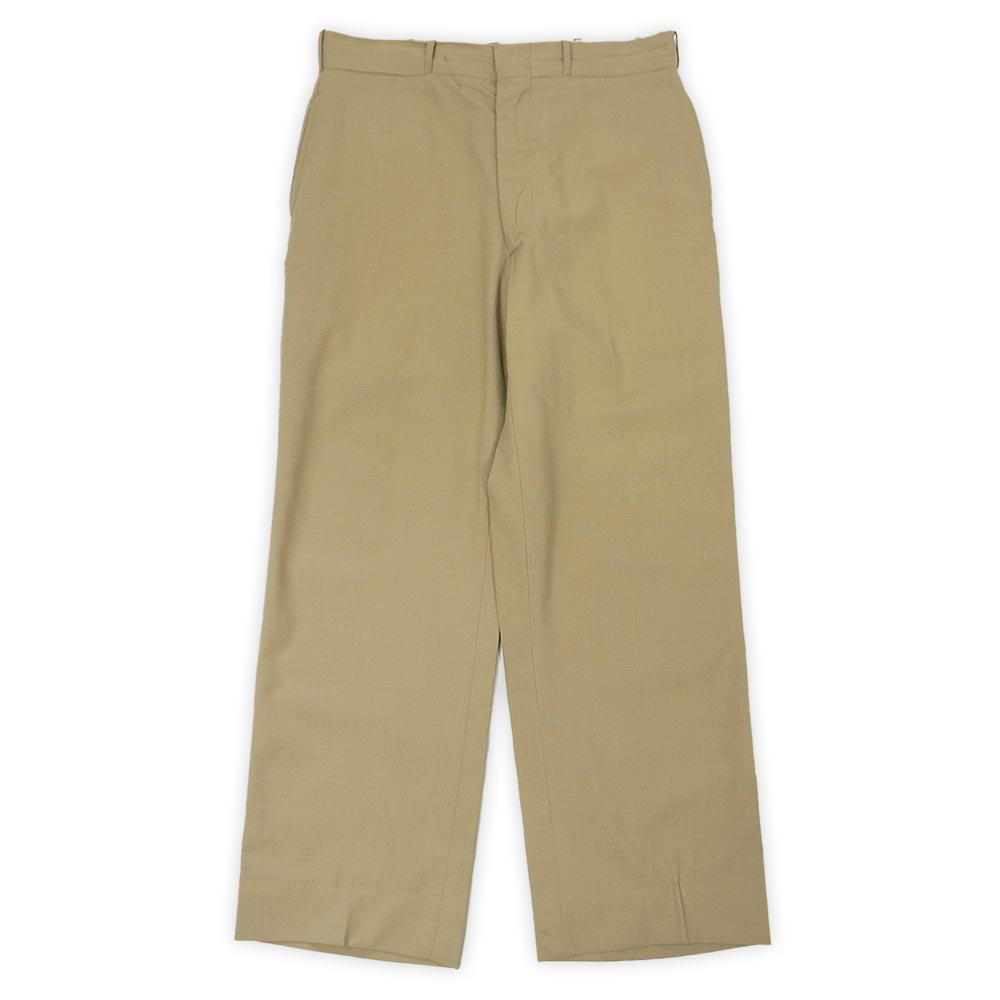 米軍実物 US.ARMY 60s 60年月日 朱夏羊毛 トラウザー WOOL TROPICAL ミリタリー 好奇心 USA ヴィンテージ 亜米利加軍 KHAKI 古着 メンズ ズボン・ズボン下 ベージュ W34 L32【中古】